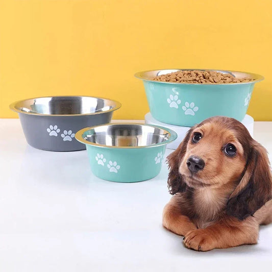 Non-Slip Dog Bowls for Small Medium Large Dog Feeder Bowls and Drinkers Stainless Steel Pet Feeders Pets Dogs Accessories